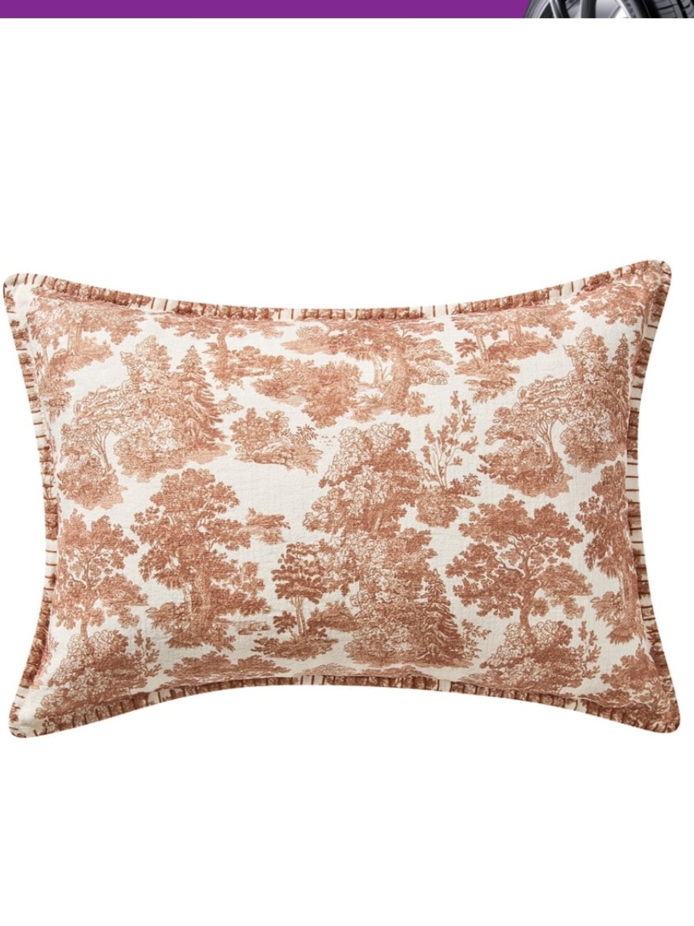 My Texas House Halloween Forest Toile Rust Oblong Decorative Pillow, 14"× 20"
